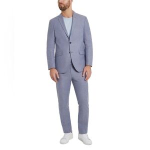 Kenneth Cole Reaction Linen Slim Fit Blue Two Piece Suit - 44R / 37W - NWOT